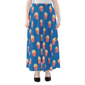 Popcorn Box Pattern Print Chiffon Maxi Skirt