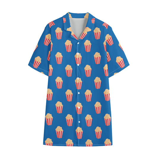Popcorn Box Pattern Print Cotton Hawaiian Shirt