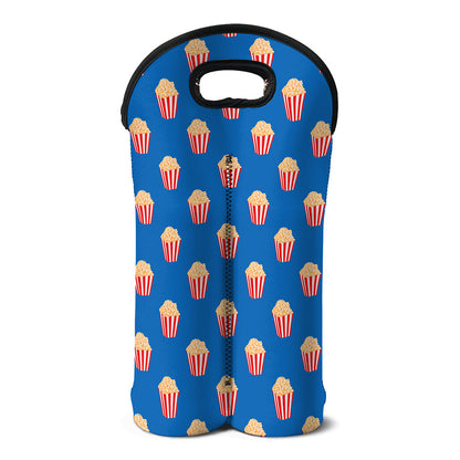 Popcorn Box Pattern Print Double Neoprene Wine Tote