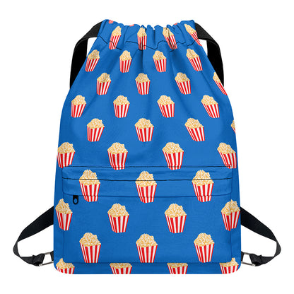 Popcorn Box Pattern Print Drawstring Backpack