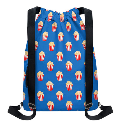 Popcorn Box Pattern Print Drawstring Backpack
