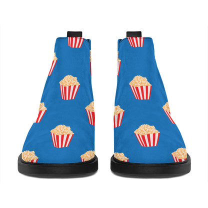 Popcorn Box Pattern Print Flat Ankle Boots