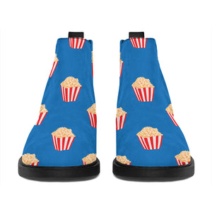 Popcorn Box Pattern Print Flat Ankle Boots