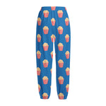 Popcorn Box Pattern Print Fleece Lined Knit Pants