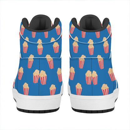 Popcorn Box Pattern Print High Top Leather Sneakers