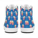 Popcorn Box Pattern Print High Top Leather Sneakers