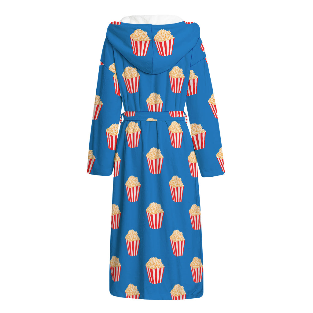 Popcorn Box Pattern Print Hooded Bathrobe