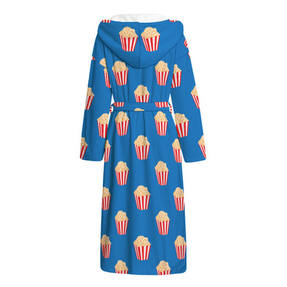 Popcorn Box Pattern Print Hooded Bathrobe