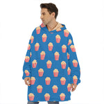 Popcorn Box Pattern Print Hoodie Blanket