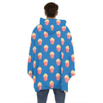 Popcorn Box Pattern Print Hoodie Blanket