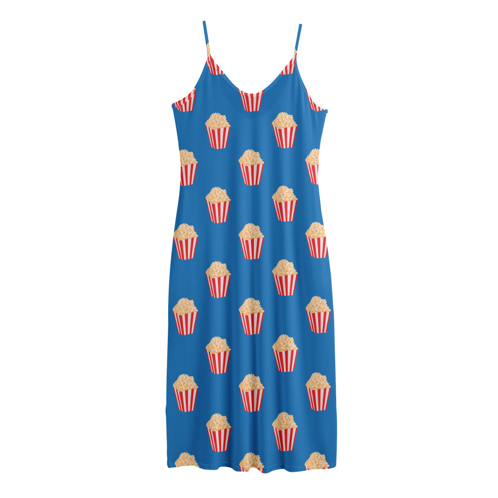 Popcorn Box Pattern Print Jersey Midi Cami Dress