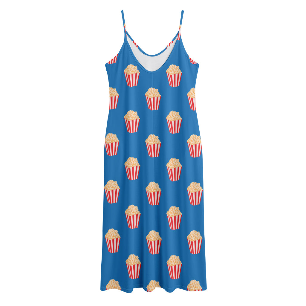Popcorn Box Pattern Print Jersey Midi Cami Dress