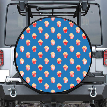 Popcorn Box Pattern Print Leather Spare Tire Cover