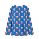 Popcorn Box Pattern Print Long Sleeve Short Coat