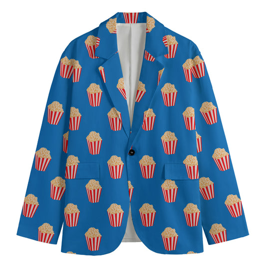Popcorn Box Pattern Print Men's Cotton Blazer