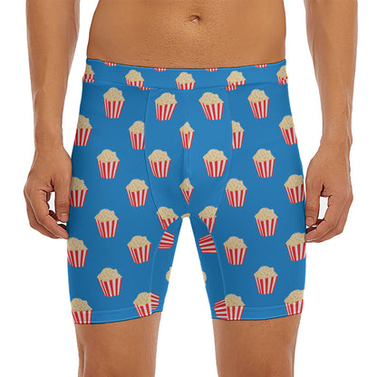 Popcorn Box Pattern Print Men's Long Boxer Briefs
