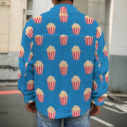 Popcorn Box Pattern Print Men's Shirt Jacket