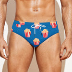Popcorn Box Pattern Print Men's Swim Briefs