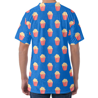 Popcorn Box Pattern Print Men's Velvet T-Shirt