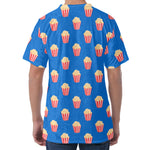 Popcorn Box Pattern Print Men's Velvet T-Shirt