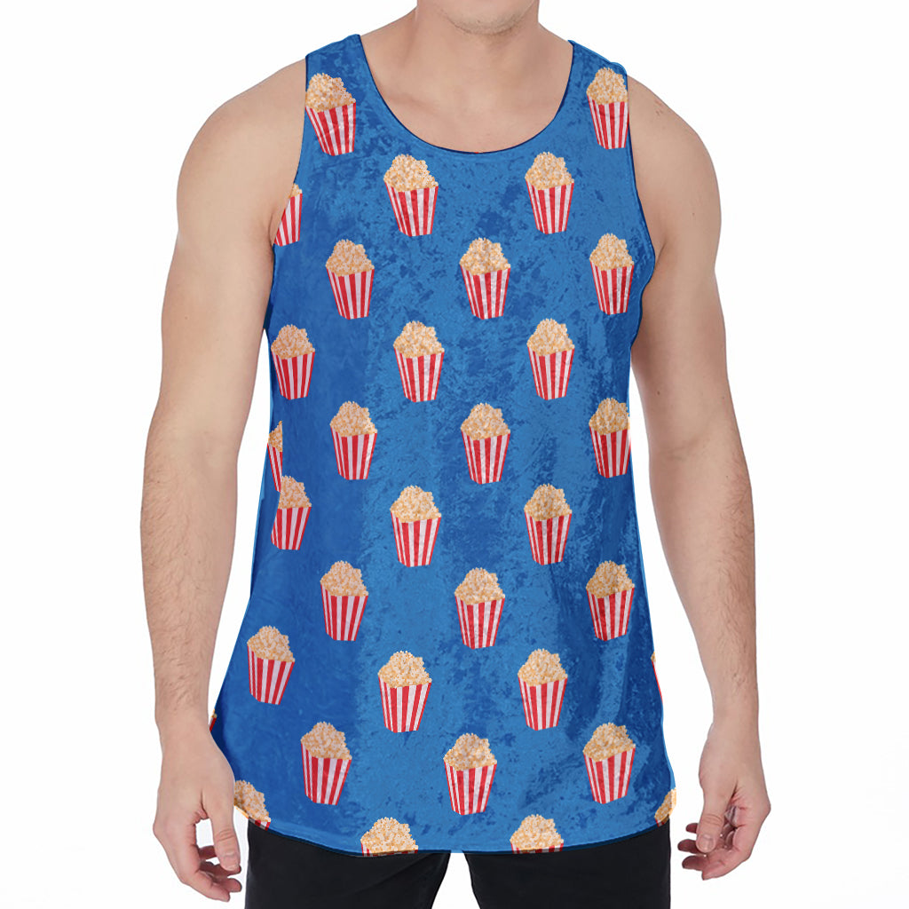 Popcorn Box Pattern Print Men's Velvet Tank Top