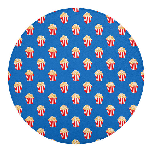 Popcorn Box Pattern Print Round Blanket