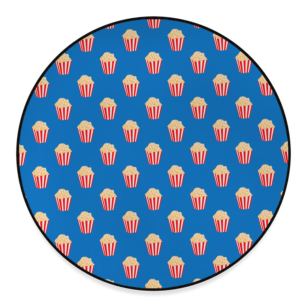 Popcorn Box Pattern Print Round Floor Mat