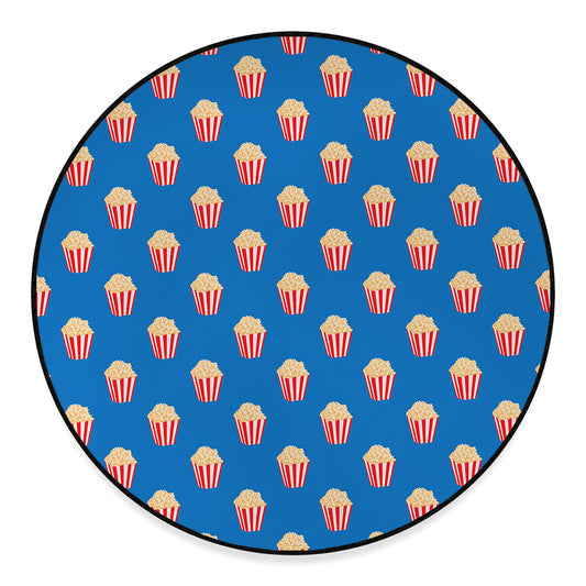 Popcorn Box Pattern Print Round Floor Mat