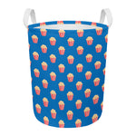 Popcorn Box Pattern Print Round Laundry Basket
