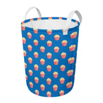 Popcorn Box Pattern Print Round Laundry Basket