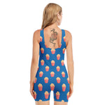 Popcorn Box Pattern Print Sleeveless One Piece Swimsuit