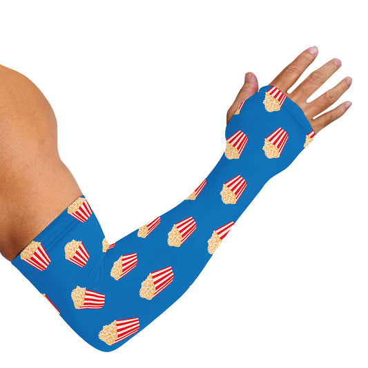 Popcorn Box Pattern Print Sun Protection Arm Sleeves