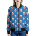 Popcorn Box Pattern Print Women's Bomber Jacket