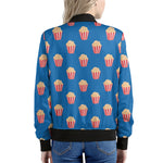 Popcorn Box Pattern Print Women's Bomber Jacket