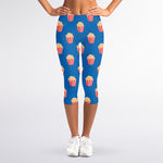 Popcorn Box Pattern Print Women's Capri Leggings