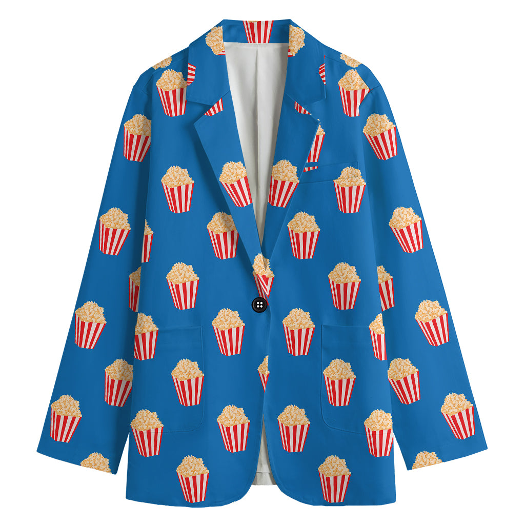 Popcorn Box Pattern Print Women's Cotton Blazer