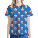 Popcorn Box Pattern Print Women's Polo Shirt