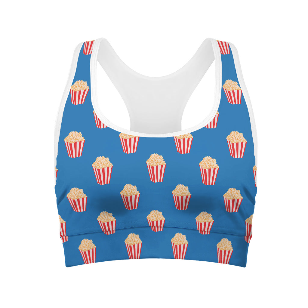 Popcorn Box Pattern Print Women's Sports Bra