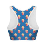 Popcorn Box Pattern Print Women's Sports Bra