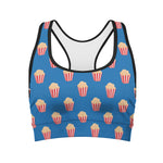 Popcorn Box Pattern Print Women's Sports Bra