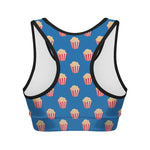 Popcorn Box Pattern Print Women's Sports Bra