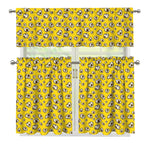 Popcorn Pattern Print 3 Piece Kitchen Curtains