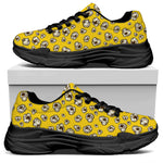 Popcorn Pattern Print Black Chunky Shoes