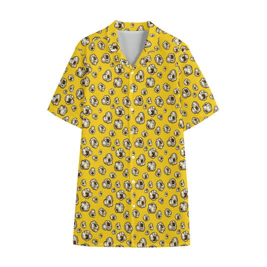 Popcorn Pattern Print Cotton Hawaiian Shirt