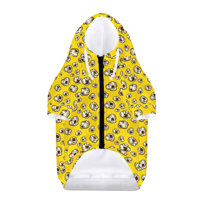 Popcorn Pattern Print Dog Zip Up Hoodie