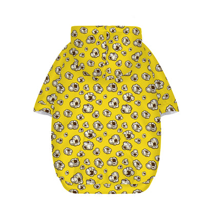 Popcorn Pattern Print Dog Zip Up Hoodie