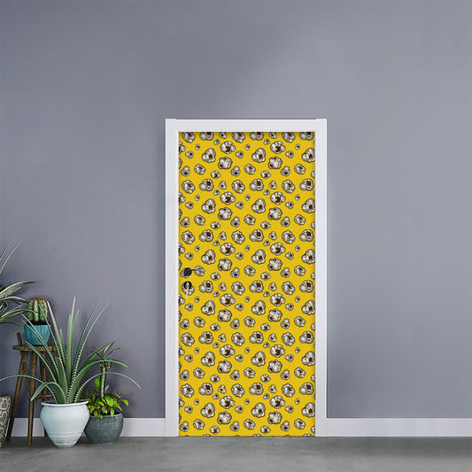Popcorn Pattern Print Door Sticker