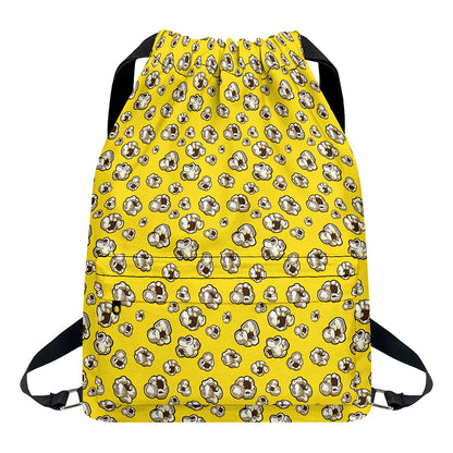 Popcorn Pattern Print Drawstring Backpack