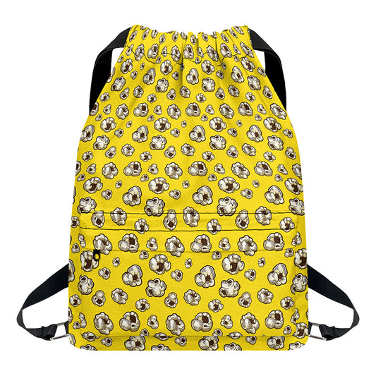 Popcorn Pattern Print Drawstring Backpack