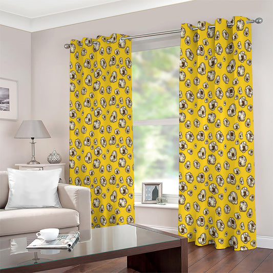 Popcorn Pattern Print Extra Wide Grommet Curtains